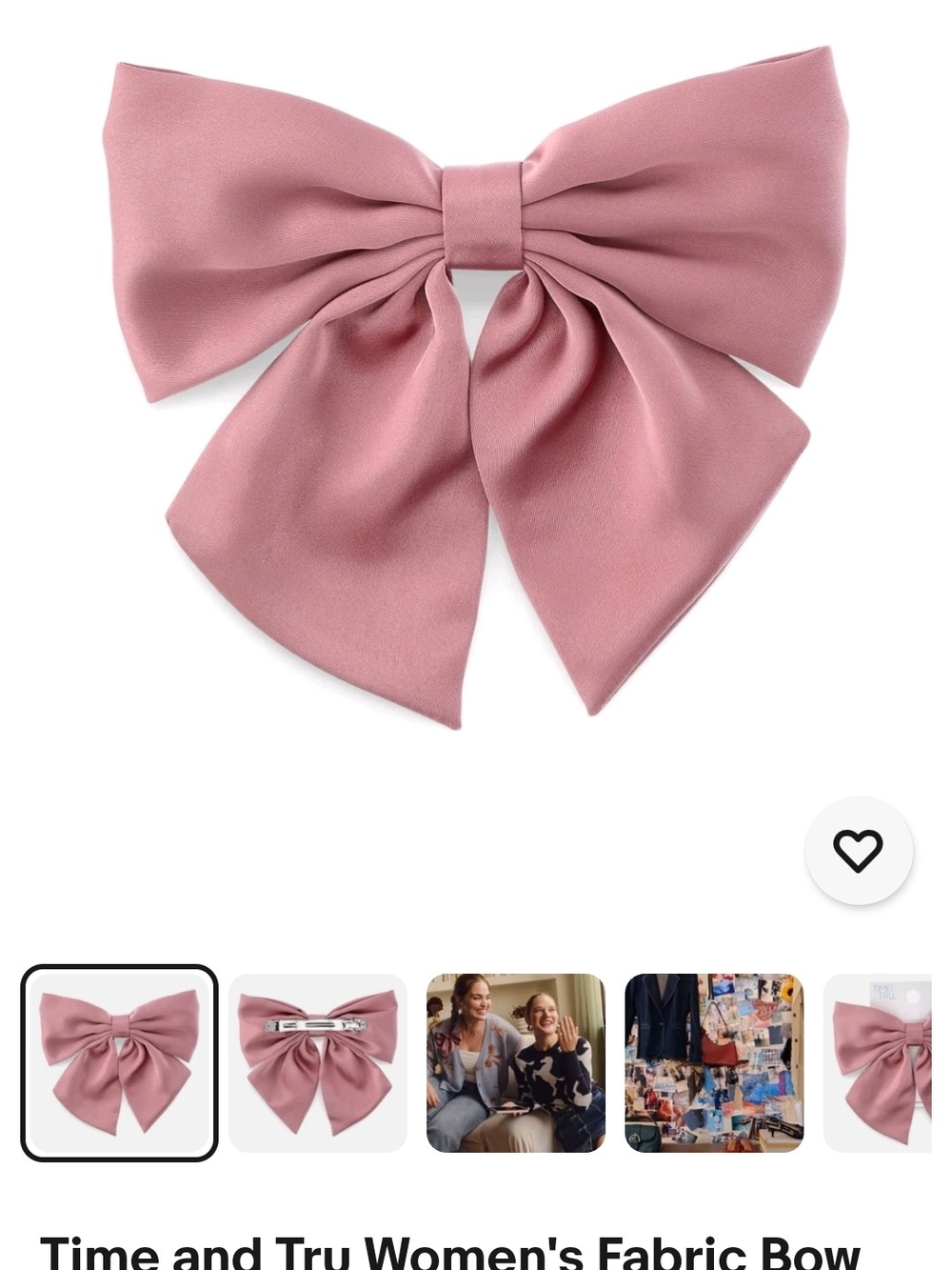 Blush Pink Fabric Hair Bow